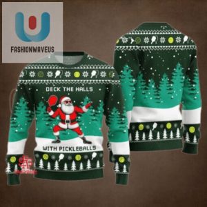 Funny Deck The Hall Pickleball Santa Ugly Christmas Sweater fashionwaveus 1 1