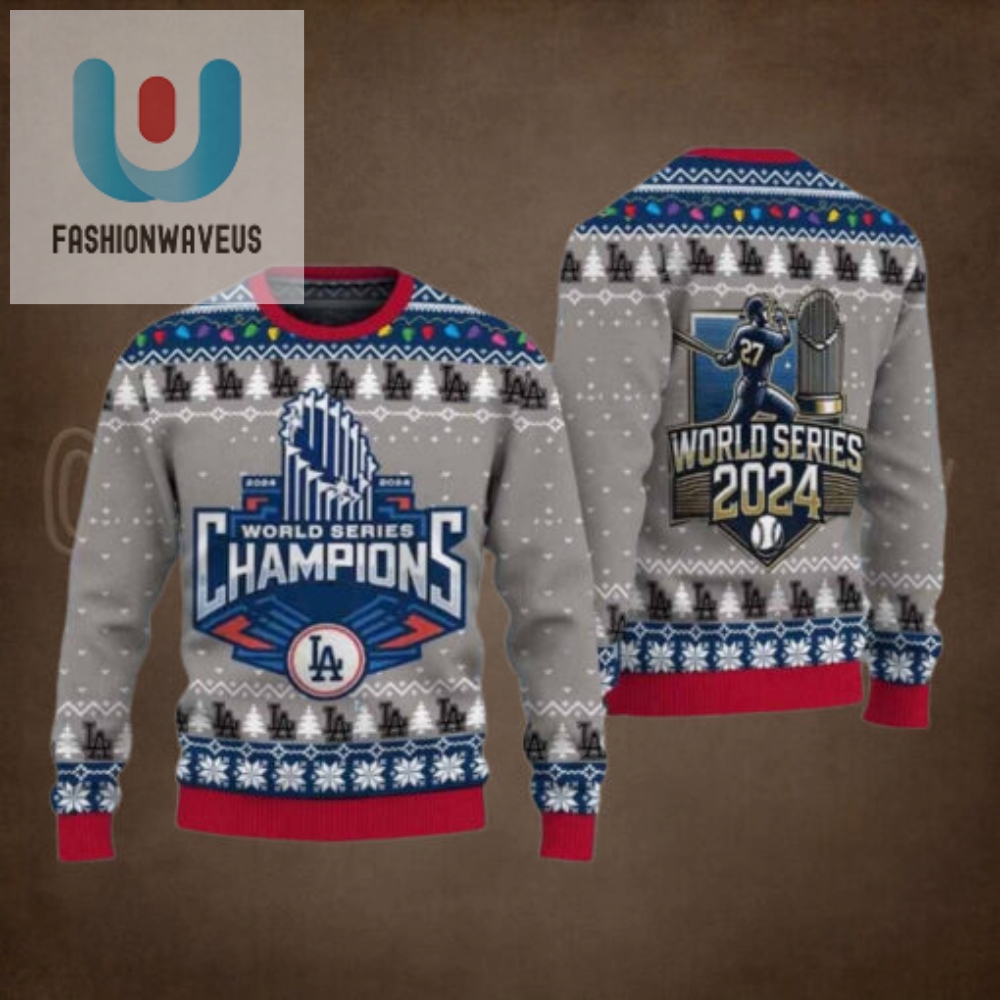 La Dodgers World Series 2024 Ugly Christmas Sweater 