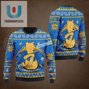 Los Angeles Chargers Winnie The Pooh Blue Yellow Ugly Sweater Party fashionwaveus 1 1