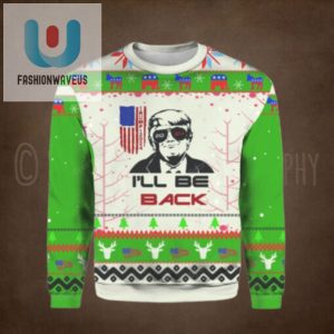 Funny Trump 2024 Ill Be Back Christmas Sweater Hd Unisex Funny Winter Holiday Ugly Christmas Sweater fashionwaveus 1 1