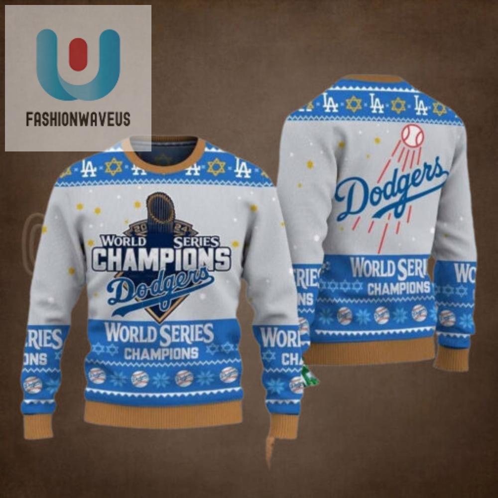 Dodgers 2024 World Series Champions Ugly Christmas Sweater 