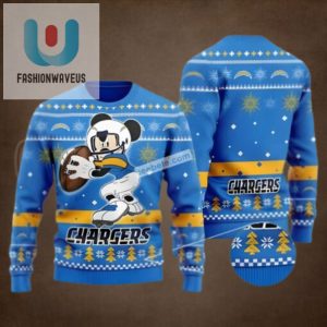 Los Angeles Chargers Mickey Mouse Blue Plus Size Ugly Christmas Sweater fashionwaveus 1 1