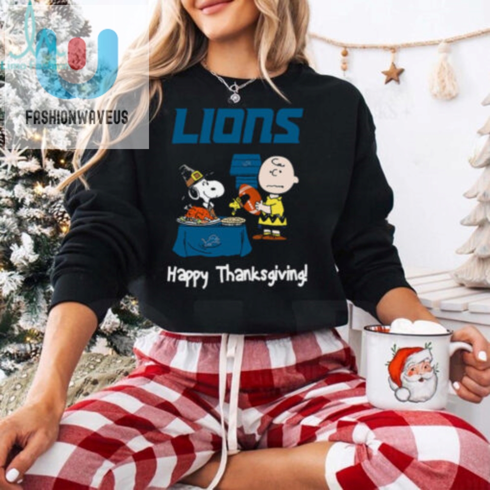 Peanuts Detroit Lions Football Happy Thanksgiving T Shirt 