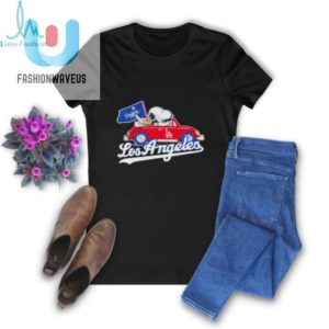 Los Angeles Dodgers Snoppy And Woodstock Riding Car Shirt fashionwaveus 1 6