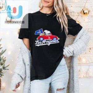 Los Angeles Dodgers Snoppy And Woodstock Riding Car Shirt fashionwaveus 1 9