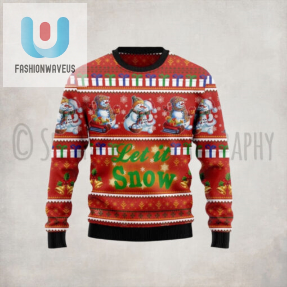 Snowman Let It Snow Ugly Christmas Sweater 