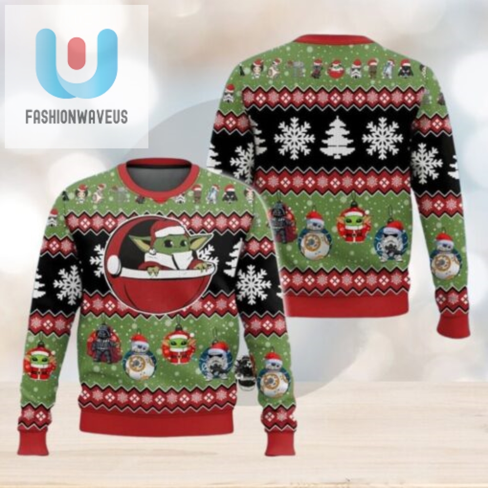 Baby Yoda Christmas Ugly Sweater Star Wars Characters Holiday Sweater 