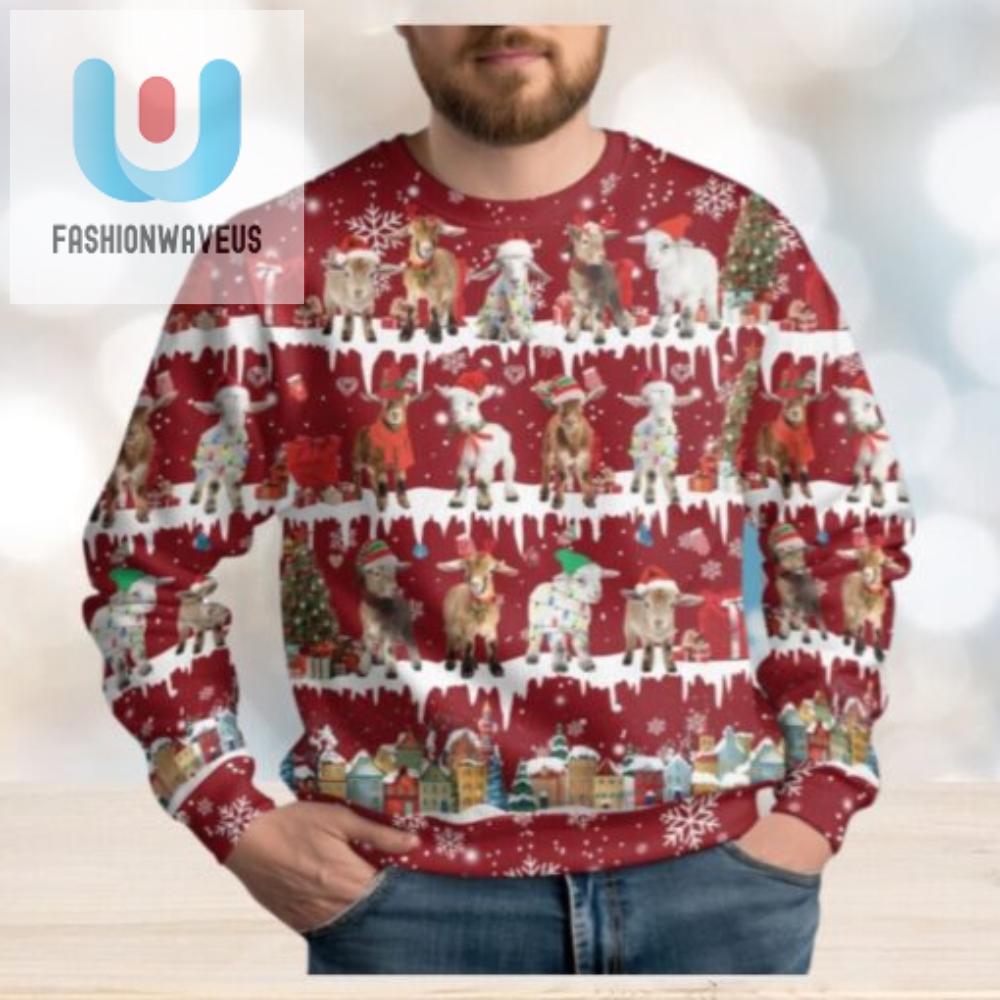 Christmas Goat Ugly Sweater Goat Holiday Sweater 