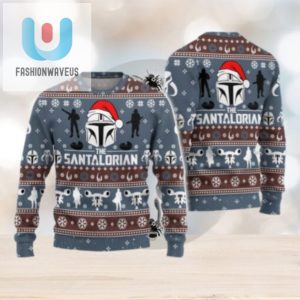 Santalorian Star Wars Christmas Sweater The Mandalorian Ugly Sweater fashionwaveus 1 1