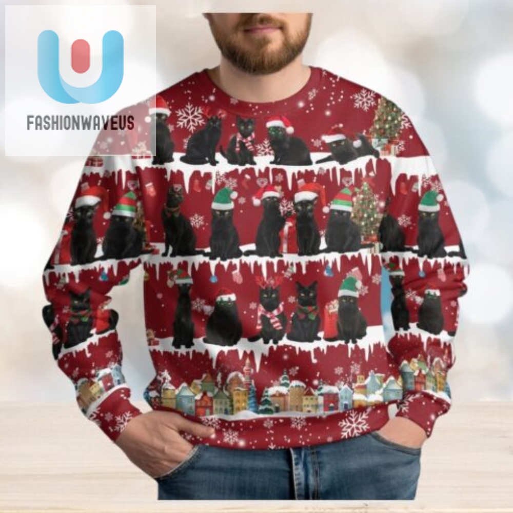 Black Cats Ugly Christmas Sweater 