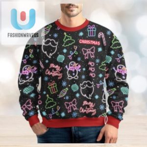 Christmas Neon Lighting Ugly Sweater Santa Claus Holiday Sweater fashionwaveus 1 1