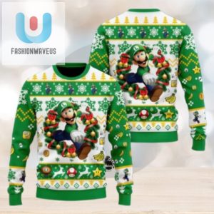 Christmas Super Mario Luigi Ugly Sweater Luigi Holiday Sweater fashionwaveus 1 1