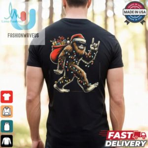 Santa Bigfoot Christmas Lights Funny Sasquatch Believe T Shirt Recovered fashionwaveus 1 2