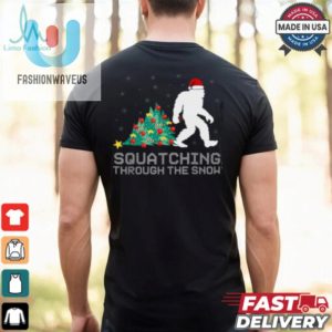 Squatching Through The Snow Bigfoot Christmas Sasquatch T Shirt Recovered fashionwaveus 1 2