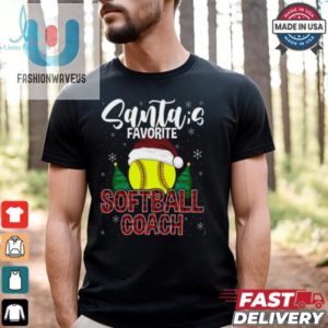 Funny Santas Favorite Softball Coach Christmas Plaid Xmas Softball T Shirt Recovered fashionwaveus 1 1