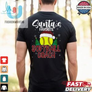 Funny Santas Favorite Softball Coach Christmas Plaid Xmas Softball T Shirt Recovered fashionwaveus 1 2