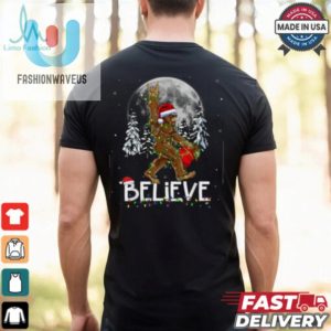 Santa Bigfoot Christmas Lights Funny Sasquatch Believe Xmas T Shirt Recovered fashionwaveus 1 2