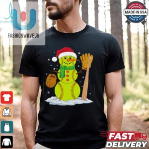 Christmas Snowman Softball Pitcher Boys Teens Xmas Softball T Shirt Recovered fashionwaveus 1 1