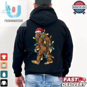 Bigfoot Santa Christmas Tree Lights Xmas Boys Men Sasquatch T Shirt Recovered fashionwaveus 1 3