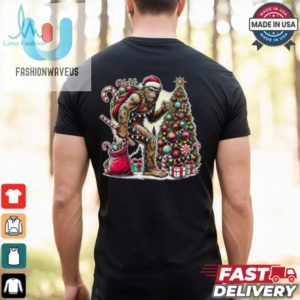 Funny Bigfoot Santa Christmas Tree Xmas Sasquatch T Shirt Recovered fashionwaveus 1 2