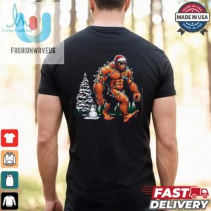 Santa Bigfoot Christmas Tree Lights Funny Sasquatch Believe T Shirt Recovered fashionwaveus 1 2