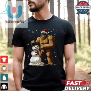 Bigfoot Santa Snowman Kids Boys Men Xmas Christmas Graphic T Shirt Recovered fashionwaveus 1 1