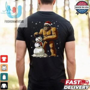 Bigfoot Santa Snowman Kids Boys Men Xmas Christmas Graphic T Shirt Recovered fashionwaveus 1 2