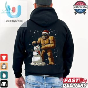 Bigfoot Santa Snowman Kids Boys Men Xmas Christmas Graphic T Shirt Recovered fashionwaveus 1 3