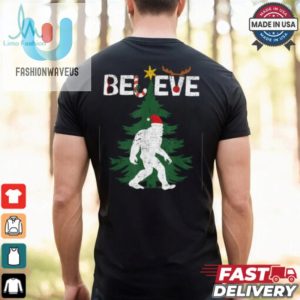 Believe Bigfoot Sasquatch Yeti Santa Hat Christmas T Shirt Recovered fashionwaveus 1 2