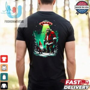 Bigfoot Santa Funny Christmas Ufo Believe Gnomes Design T Shirt Recovered fashionwaveus 1 2