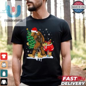 Bigfoot Christmas Tree Lights Xmas Sasquatch Lovers T Shirt Recovered fashionwaveus 1 1