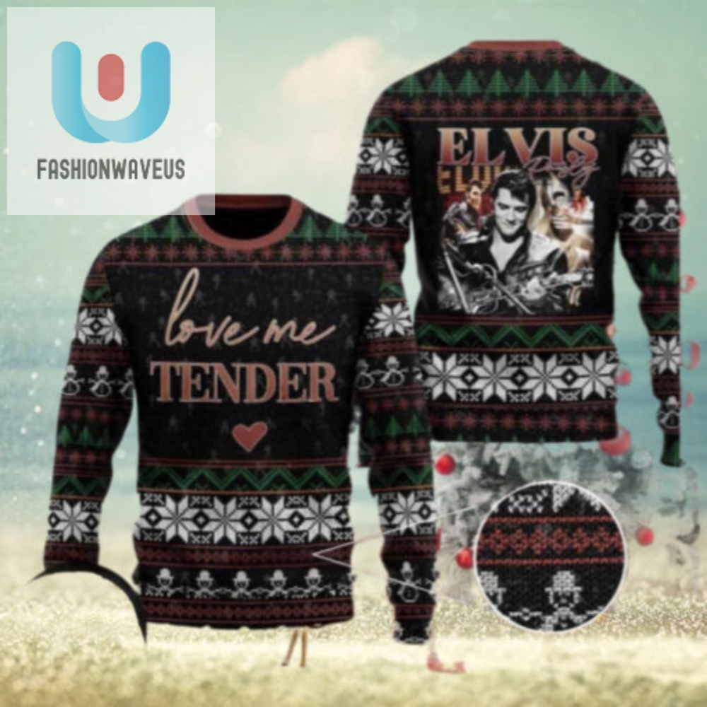 Elvis Presley Love Me Tender Chirstmas Gifts 2024 Xmas For Family And Friends Ugly Sweater 