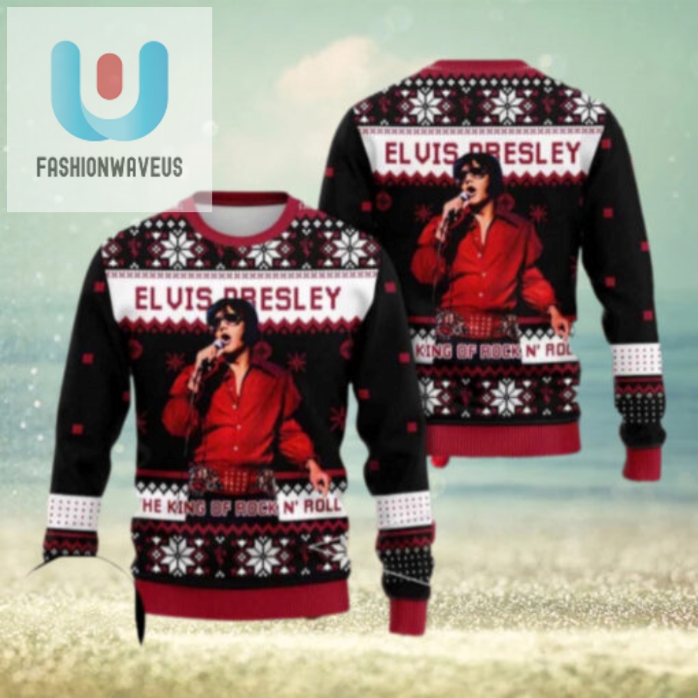 Elvis Presley The King Of Rock N Roll Chirstmas Gifts 2024 Xmas For Family And Friends Ugly Sweater 