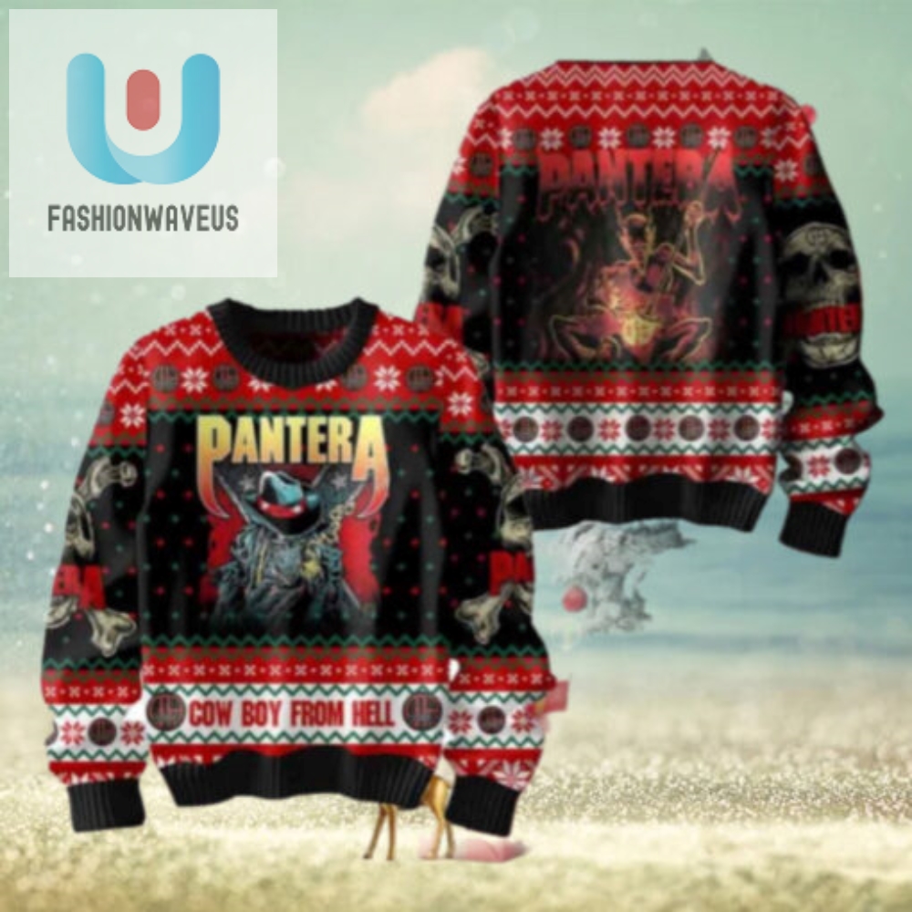 Pantera Cowboy From Hell Chirstmas Gifts 2024 Xmas For Family And Friends Ugly Sweater 