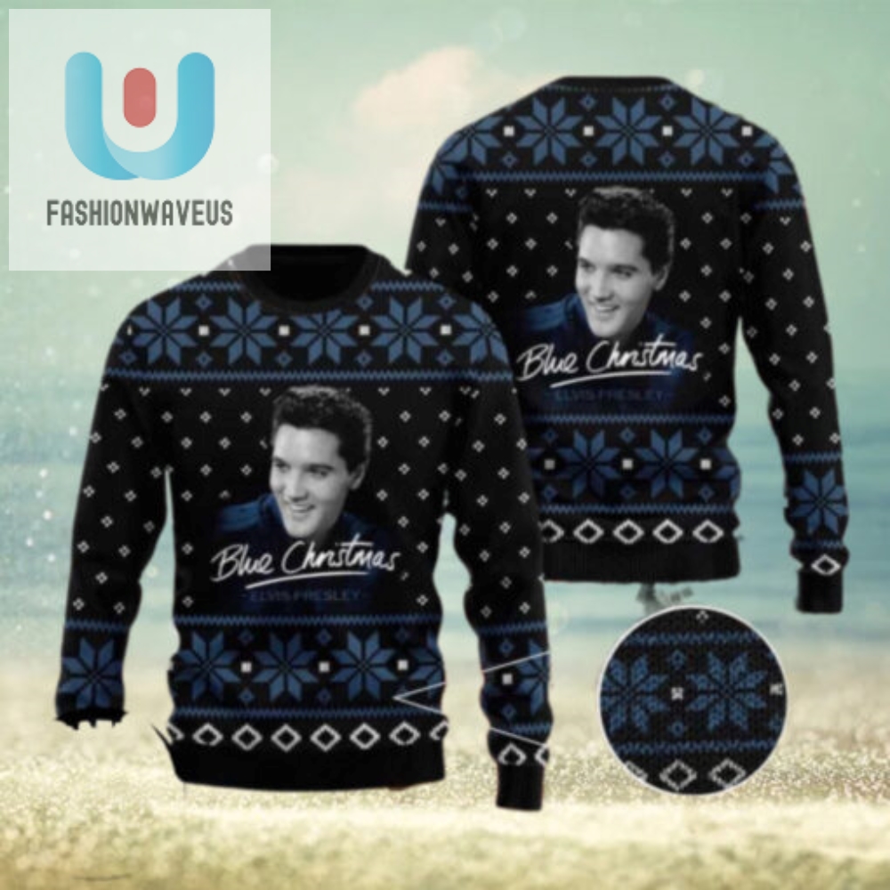 Elvis Presley Blue Christmas Chirstmas Gifts 2024 Xmas For Family And Friends Ugly Sweater 