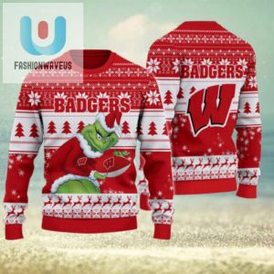 Wisconsin Badgers Grinch Ugly Christmas Sweater fashionwaveus 1 1