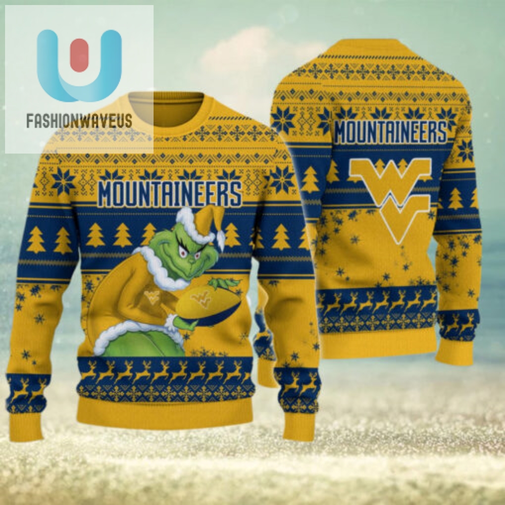 West Virginia Mountaineers Grinch Ugly Christmas Sweater 