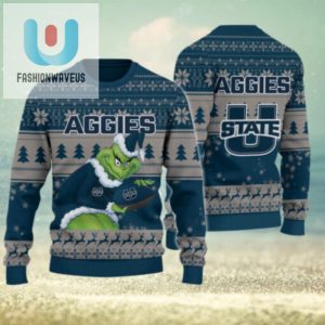 Utah State Aggies Grinch Ugly Christmas Sweater fashionwaveus 1 1