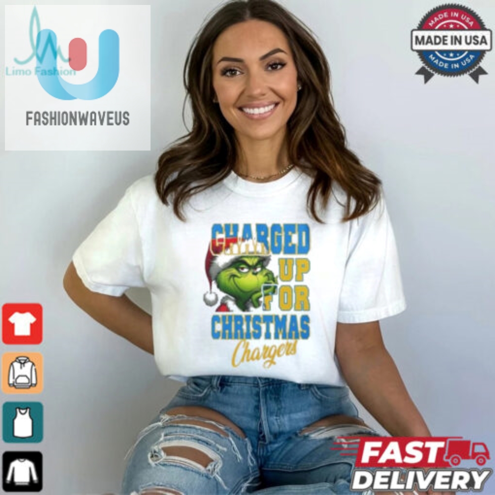 Official Los Angeles Chargers Charged Up For Christmas Chargers Grinch Shirt 