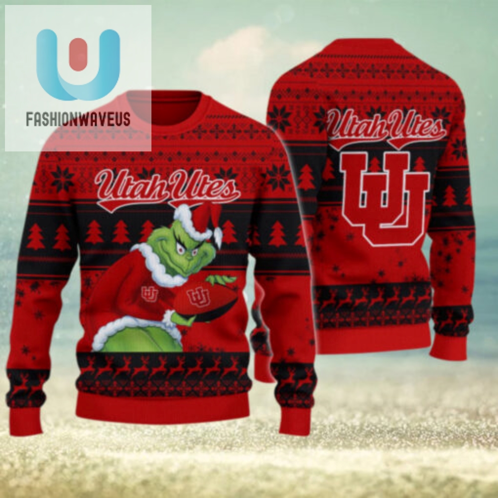 Utah Utes Grinch Ugly Christmas Sweater 