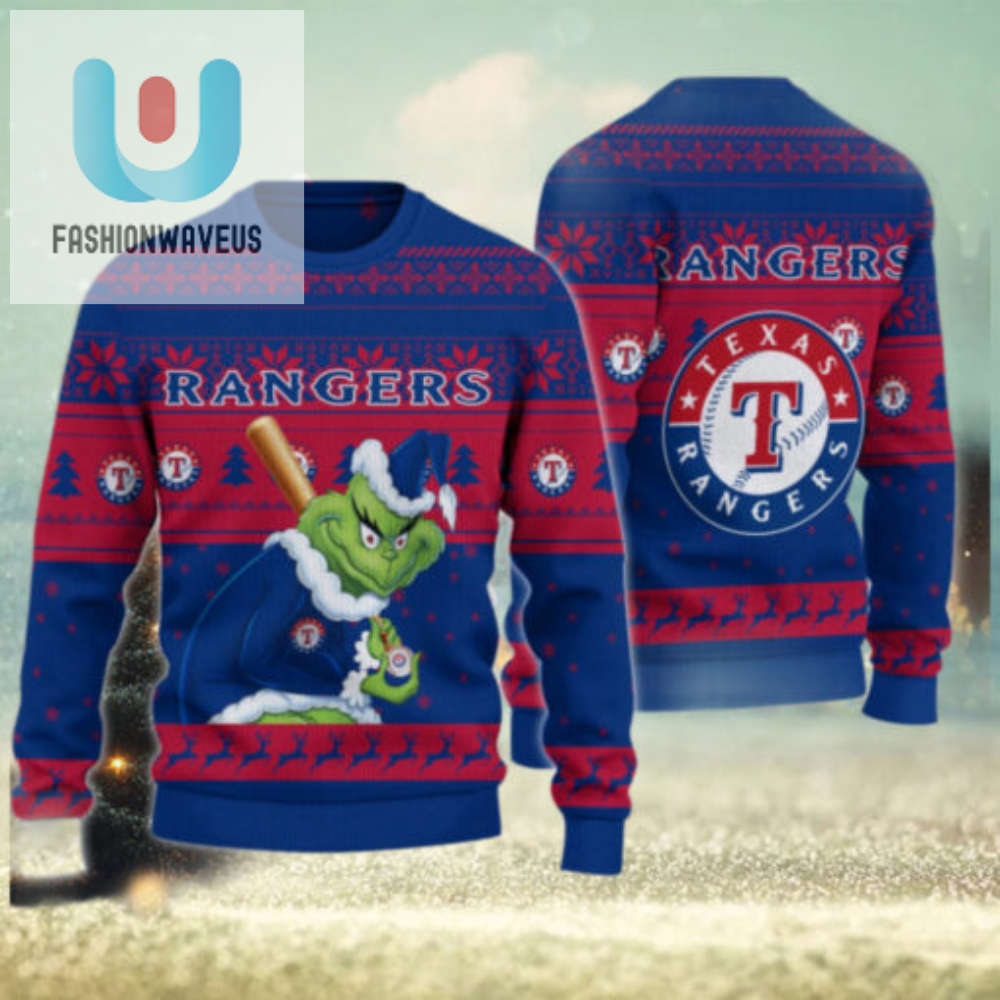 Texas Rangers Grinch Christmas Ugly Sweater 