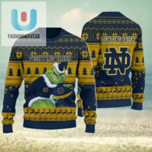 Notre Dame Fighting Irish Grinch Ugly Christmas Sweater fashionwaveus 1 1