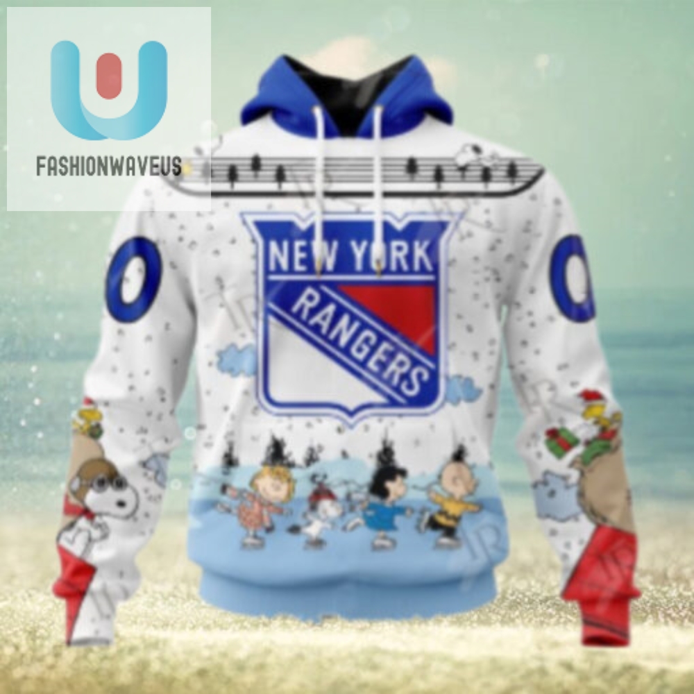 Nhl New York Rangers Special Peanuts Ice Skating Design Hoodie 