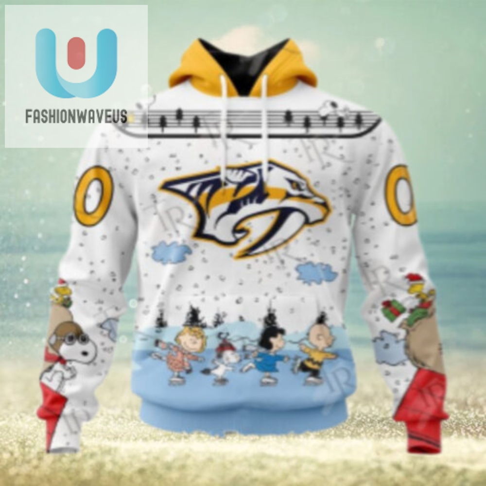 Nhl Nashville Predators Special Peanuts Ice Skating Design Hoodie 