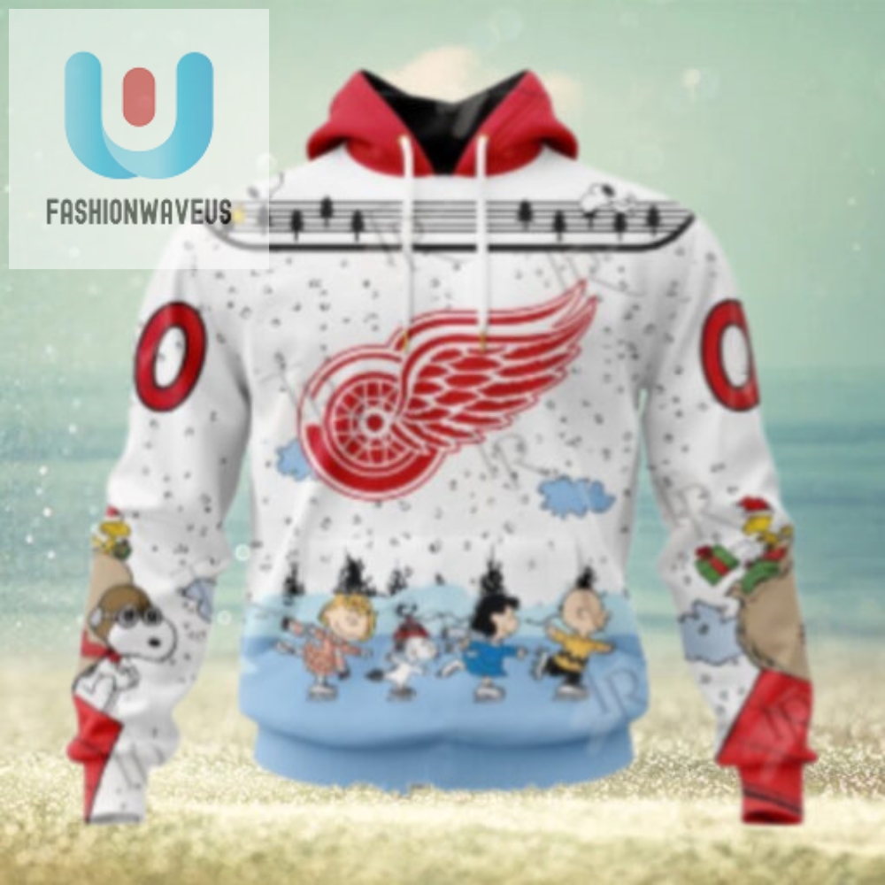 Nhl Detroit Red Wings Special Peanuts Ice Skating Design Hoodie 