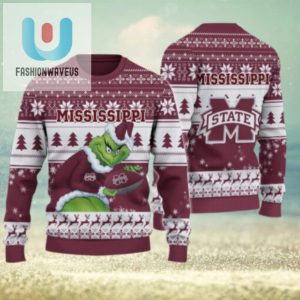 Mississippi State Bulldogs Grinch Ugly Christmas Sweater fashionwaveus 1 1