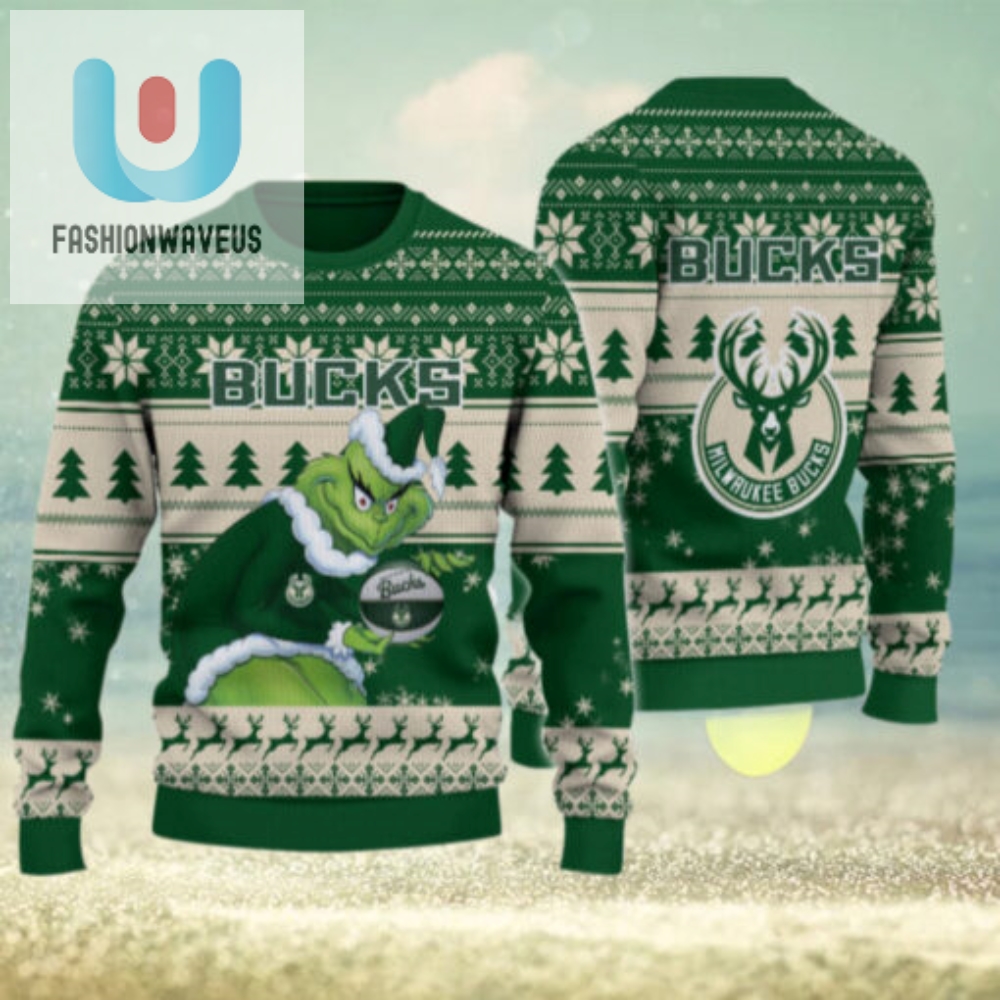 Milwaukee Bucks Grinch Christmas Ugly Sweater 