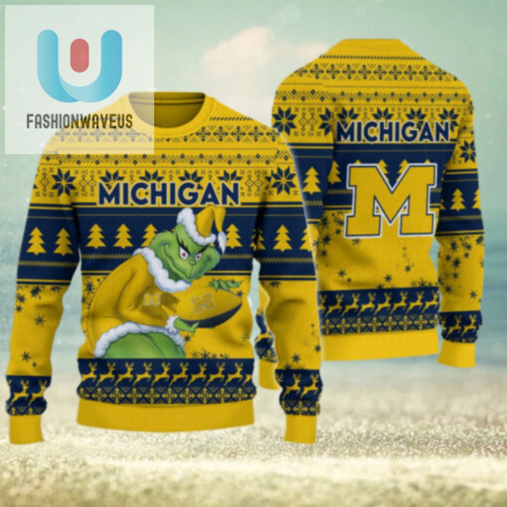 Michigan Wolverines Grinch Ugly Christmas Sweater 