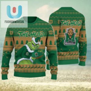 Marshall Thundering Herd Grinch Ugly Christmas Sweater fashionwaveus 1 1