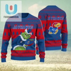 Kansas Jayhawks Grinch Ugly Christmas Sweater fashionwaveus 1 1